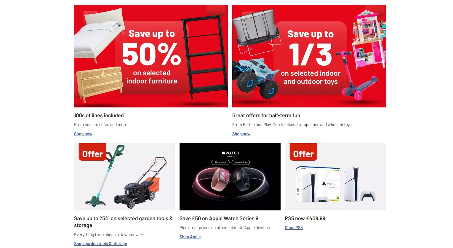 Screenshot of Argos offers
