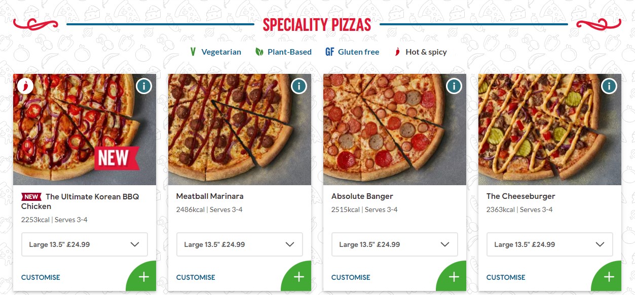 Domino's homepage