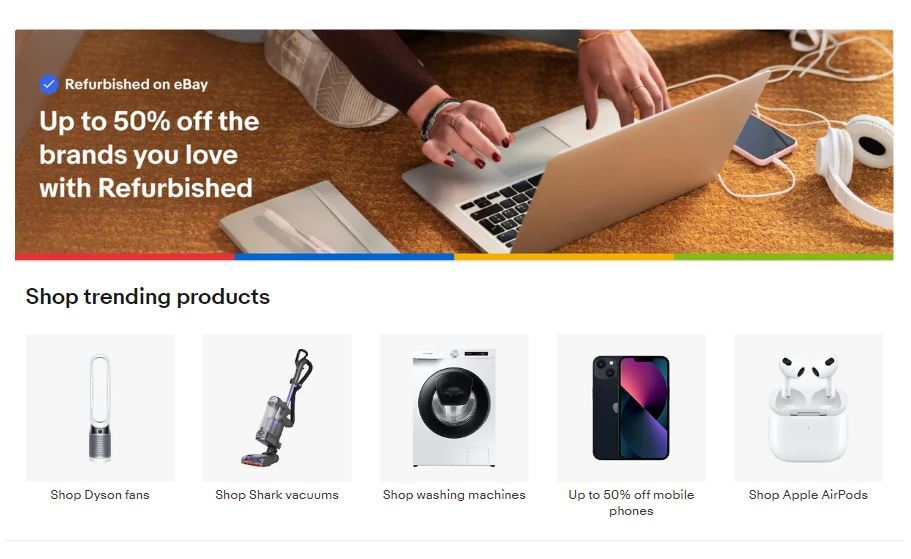 Screenshot of eBay refurbished